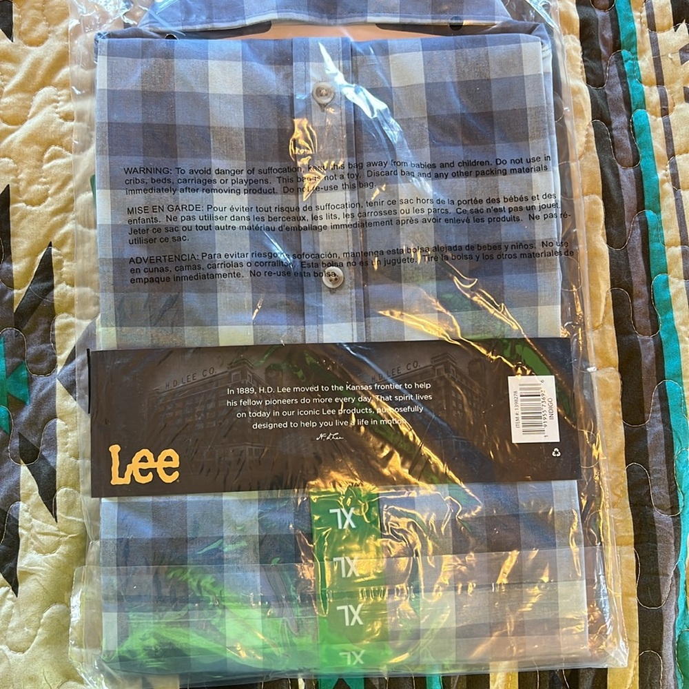 Mens Lee Button Down shirt XL - Picture 2 of 7
